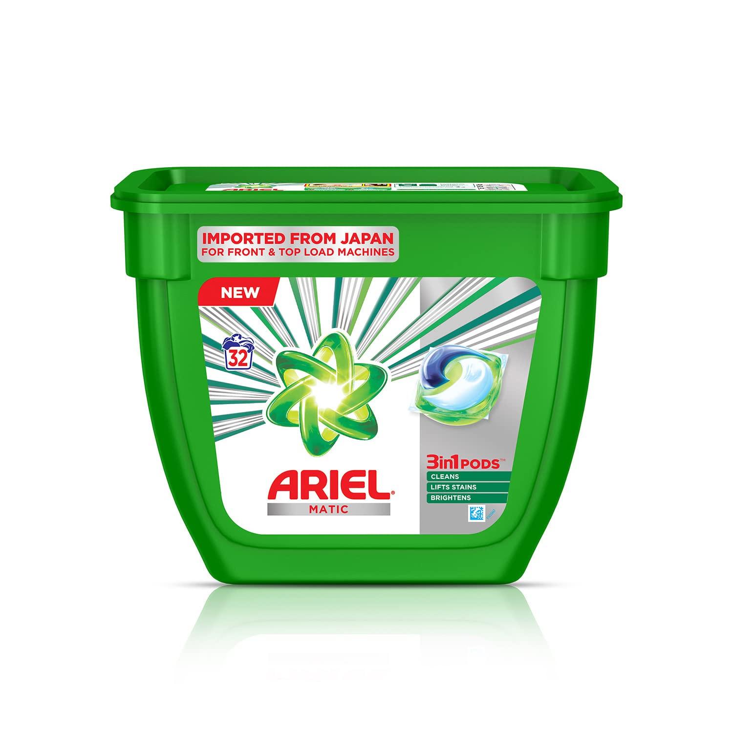 Ariel Ariel Matic 3in1 PODs Liquid Detergent Pack 32 Count for Both Front Load and Top Load Washing Machines