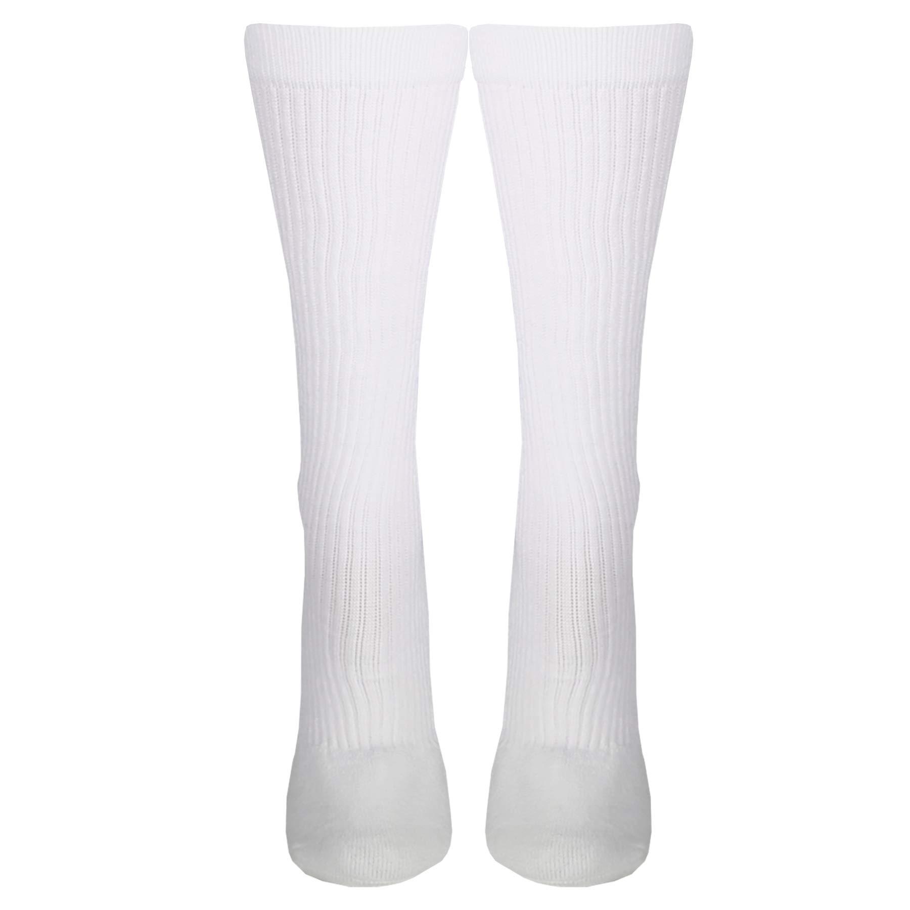 NuVein NuVein Compression Socks Mid Calf Crew Length 15-20 mmHg Graduated Support Cushion Foot, White, Small