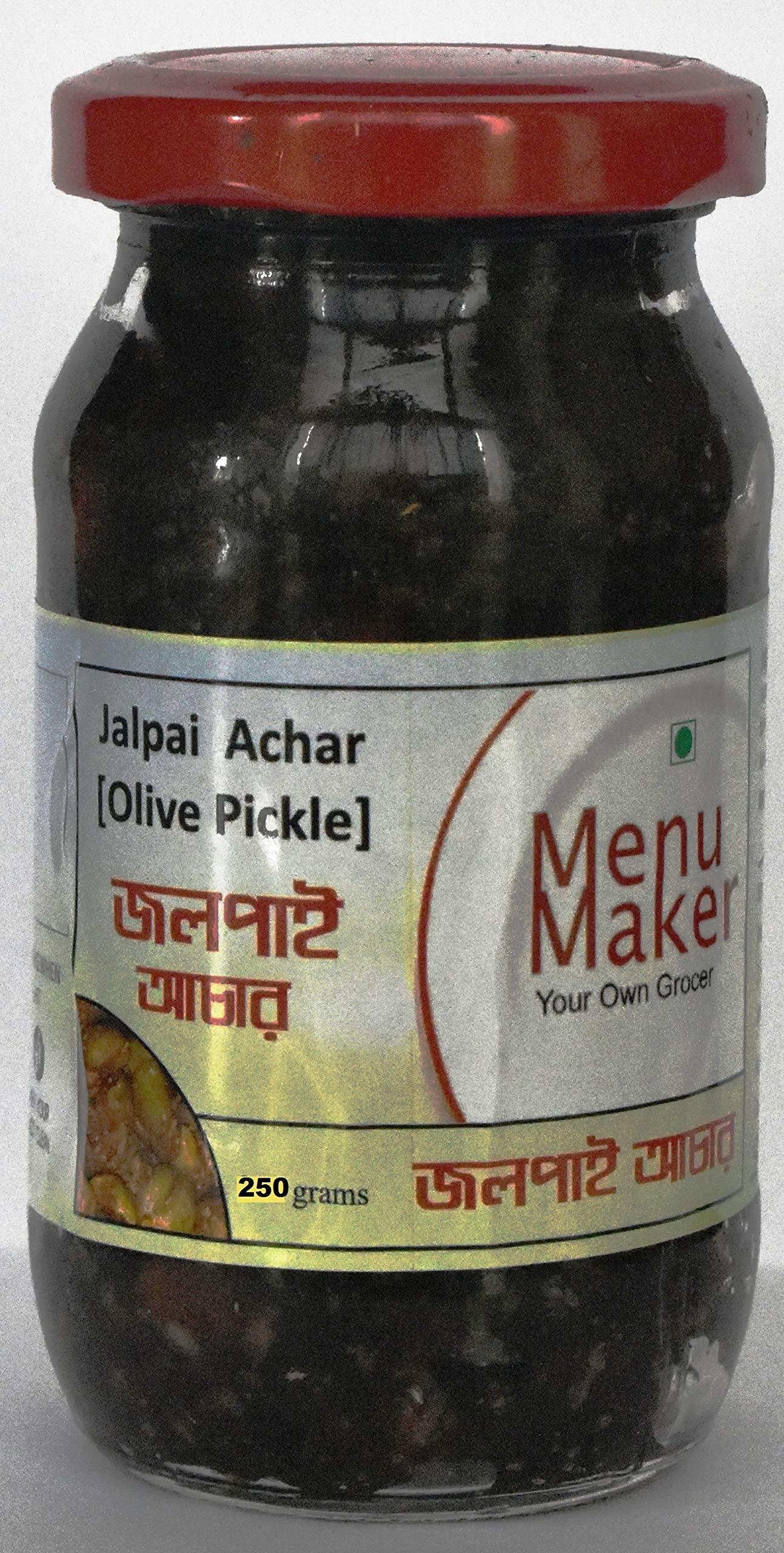 Menu Maker Menu Maker Select Premium Kuler Achar [Sweet & Sour Berry Pickle] and Jalpai Achar [Olive Pickle] Combo Pack, 250g Each