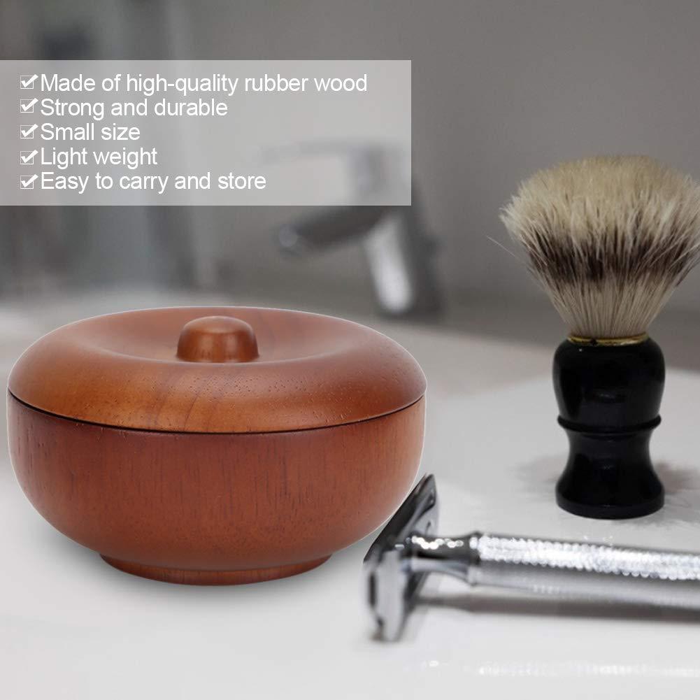 Socialme Shaving Bowl, Rubber Wood 3.7 x 1.7in Shaving Bowl, Easy to Operate Wooden Easy to Clean Man for Shaving