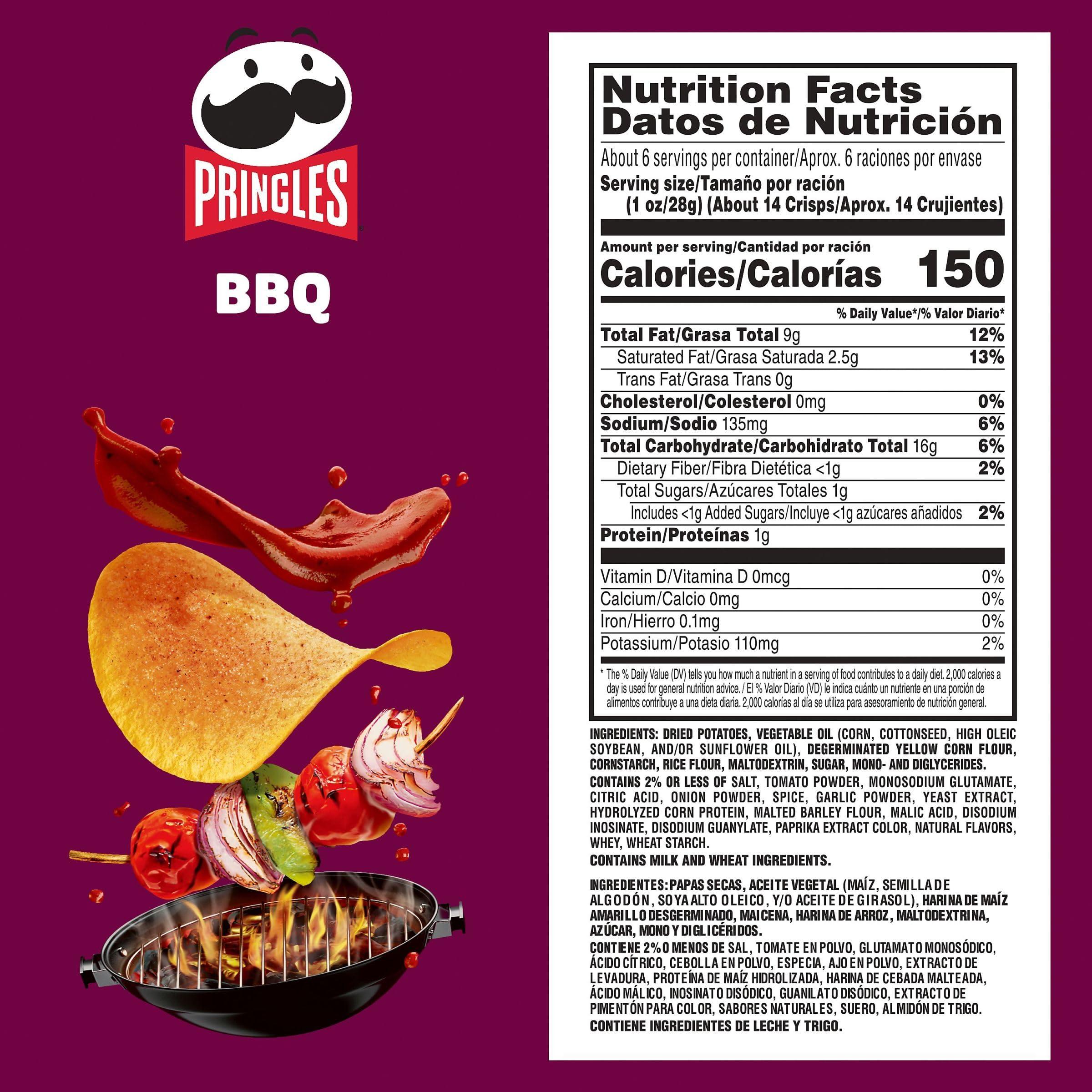 Pringles Pringles BBQ Potato Crisps, 158 g, Purple