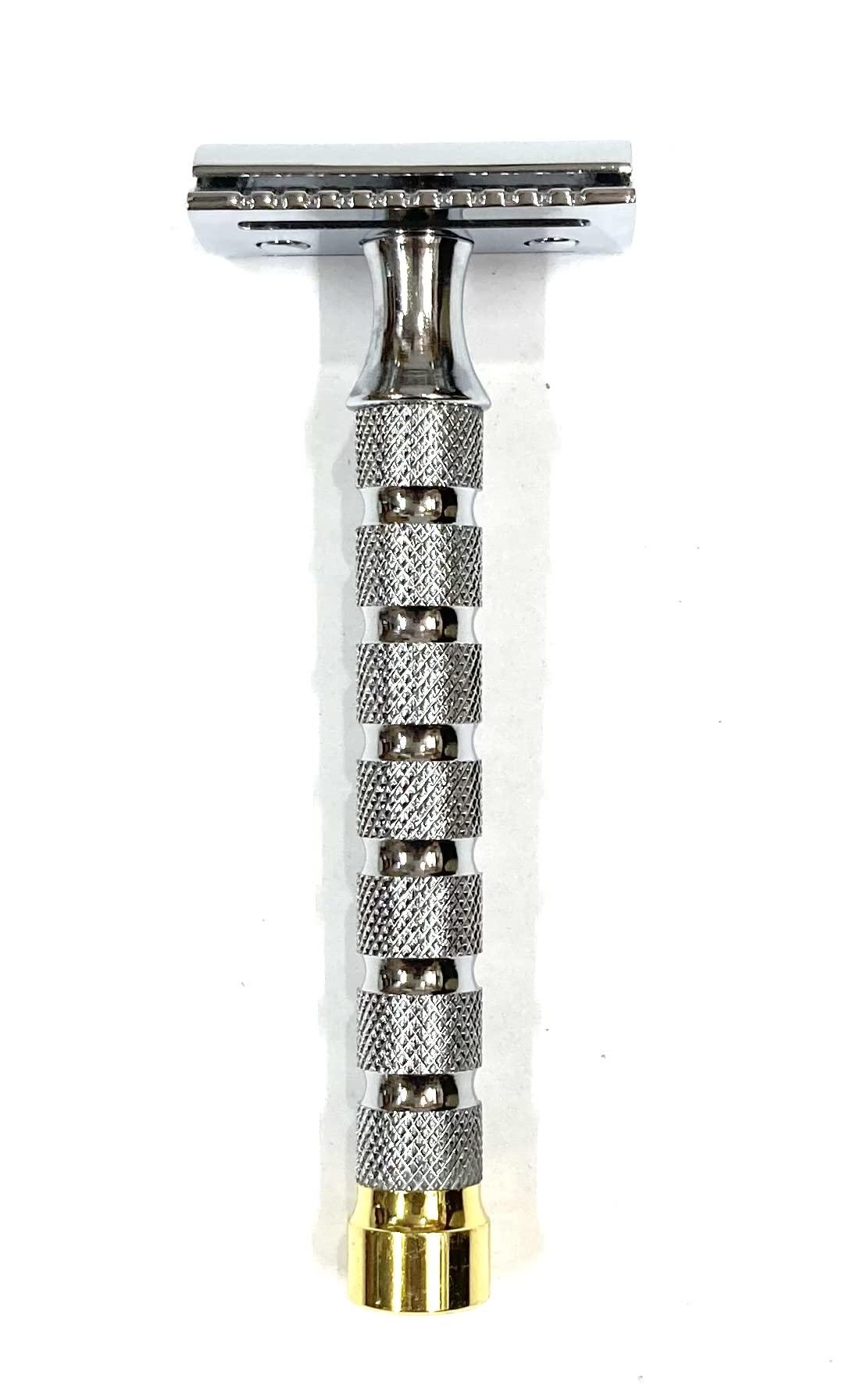 Ashoka Ashoka Double Edge Brass Safety Razor A-9001 (Close Comb) + 10 SS Blades|Shaving Razor|Rust Proof|Gift For Men