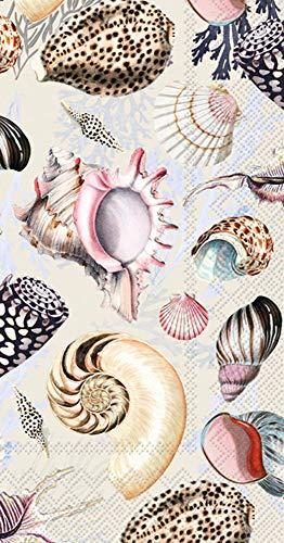Boston International Boston International IHR 3-Ply Paper Napkins, 16-Count Guest Size, Shells Of The Sea