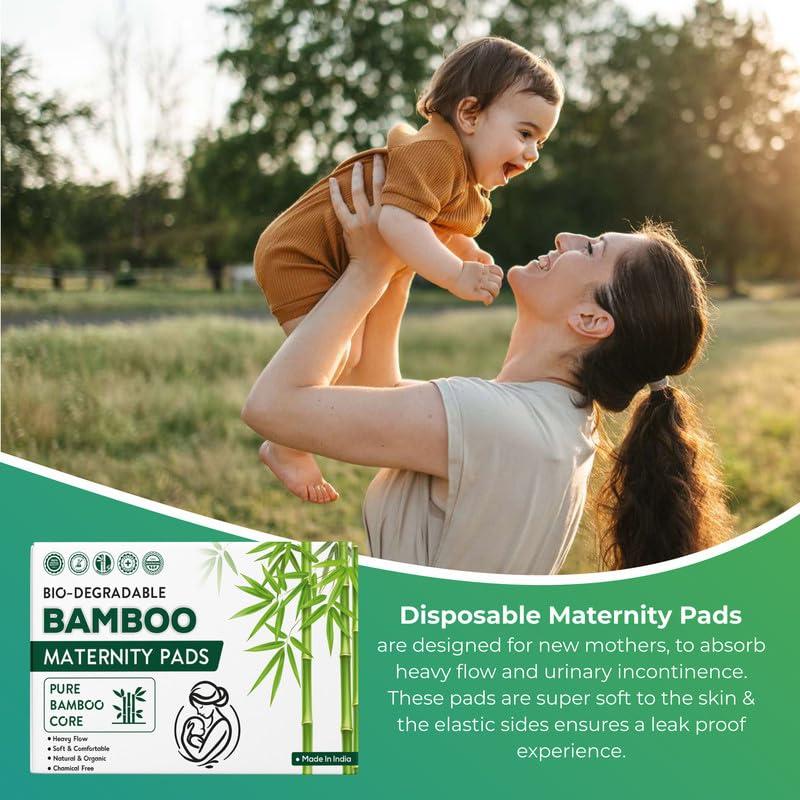 ARGONIUM ELON Maternity Pads After Delivery For Women | Box of 25 Pads | 480mm | XXXXL | Extra Absorbent Up to 750 ML Fluid | For Postpartum Flow, Urine Incontinence, Heavy Flow Sanitary Pads | Bamboo Base |Skin Friendly