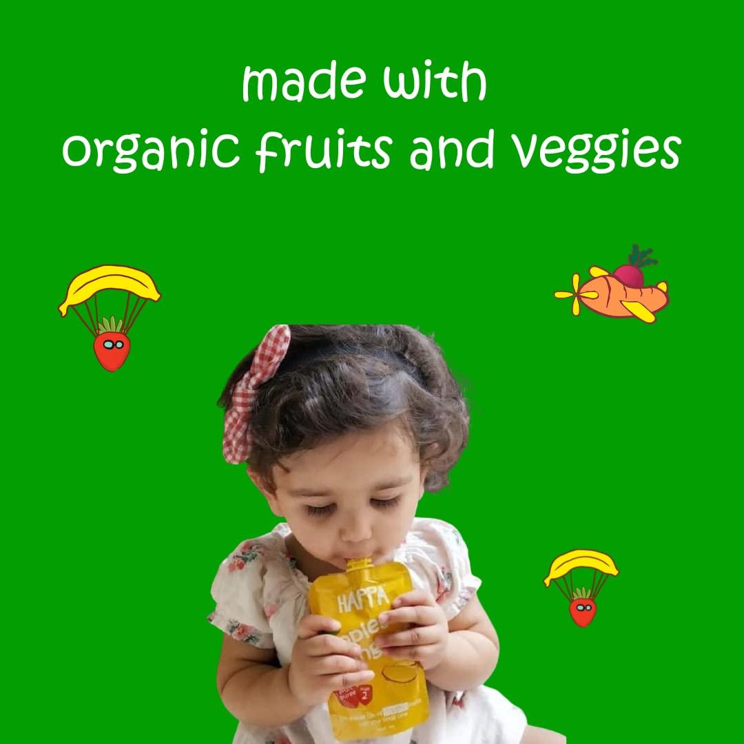 HAPPA Happa Organic Baby Food Puree Grain and Fruit Blend Pack of 4