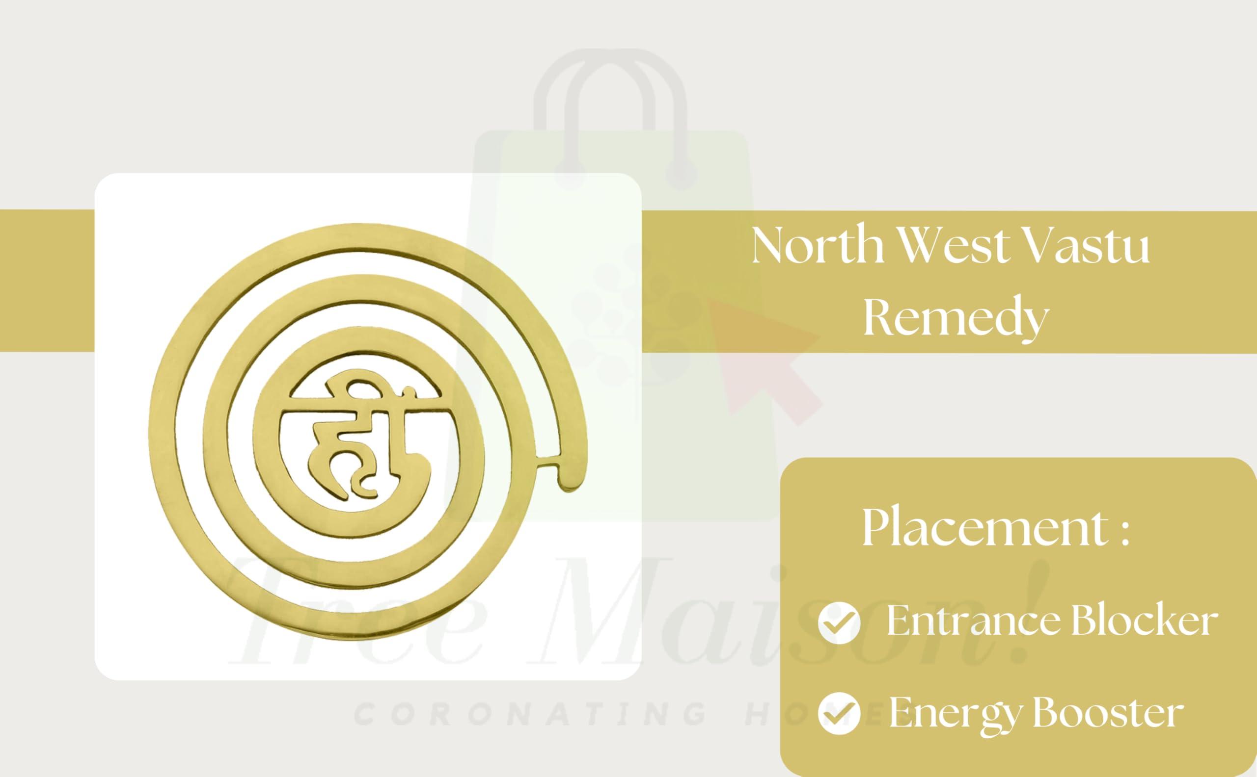 TREEMAISON TREEMAISON Vastu Helix Brass (Hii) | Helix Earth (North-West) | Main Door Entrance & Toilet Dosh Correction | Vastu Dosh Nivaran Remedies (4-inch) | Pack of 3
