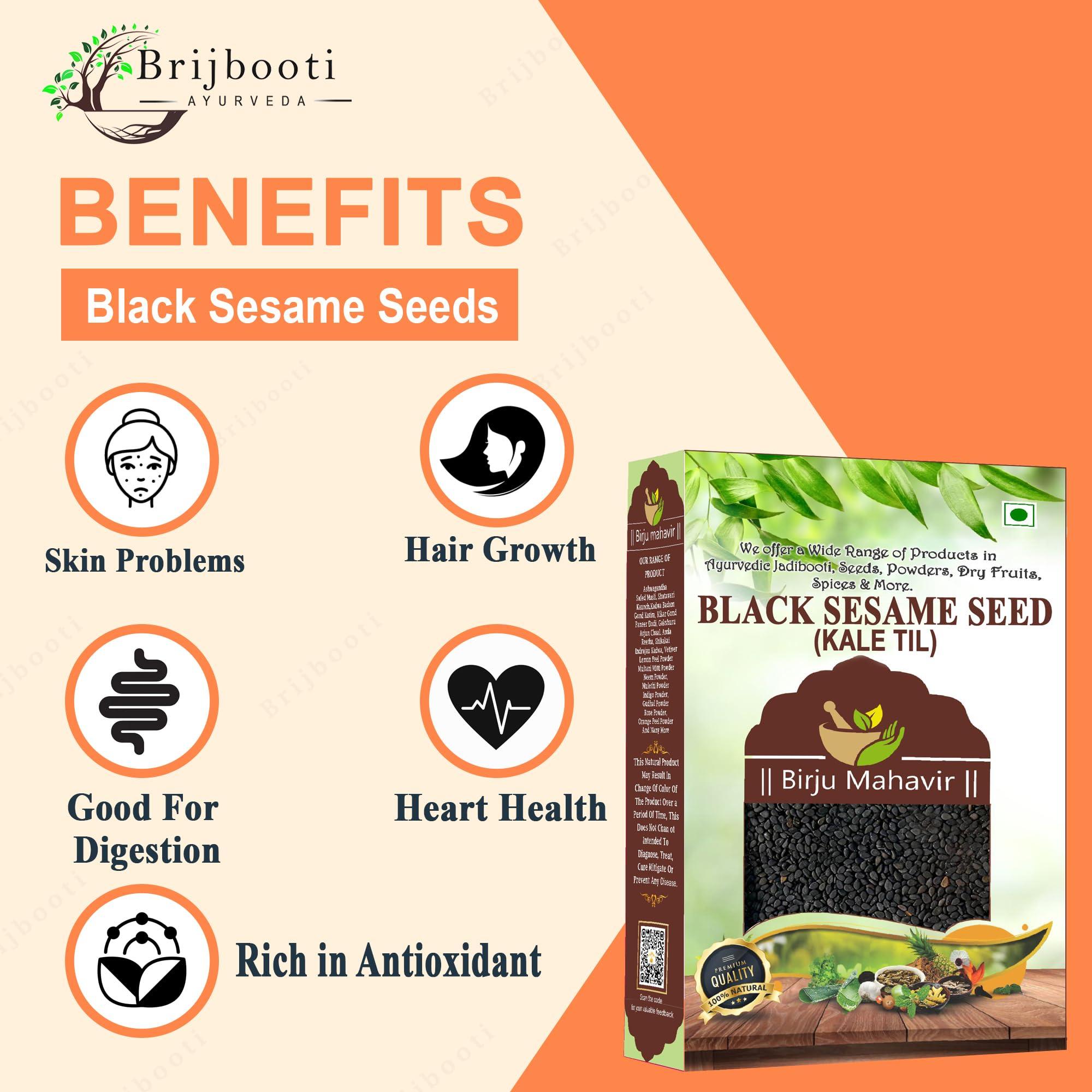 BIRJU MAHAVIR Birju Mahavir Natural Black Sesame Seeds | Kaale Til | 1 KG | Till Kale