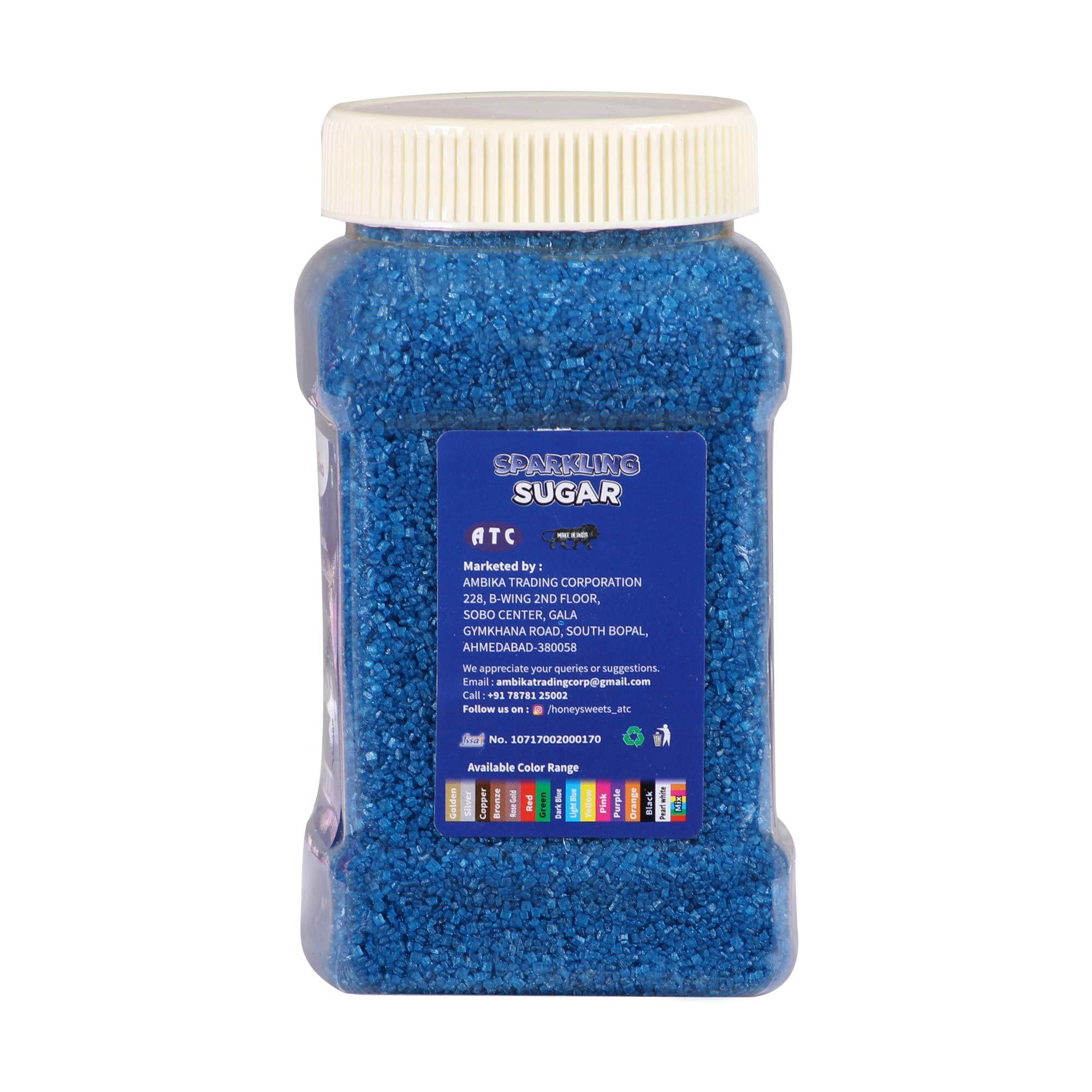 Honey Sweets Honey Sweets Sparkling Sugar for Cakes, Cupcakes & Donuts Decoration (Dark Blue, 500 Grams)