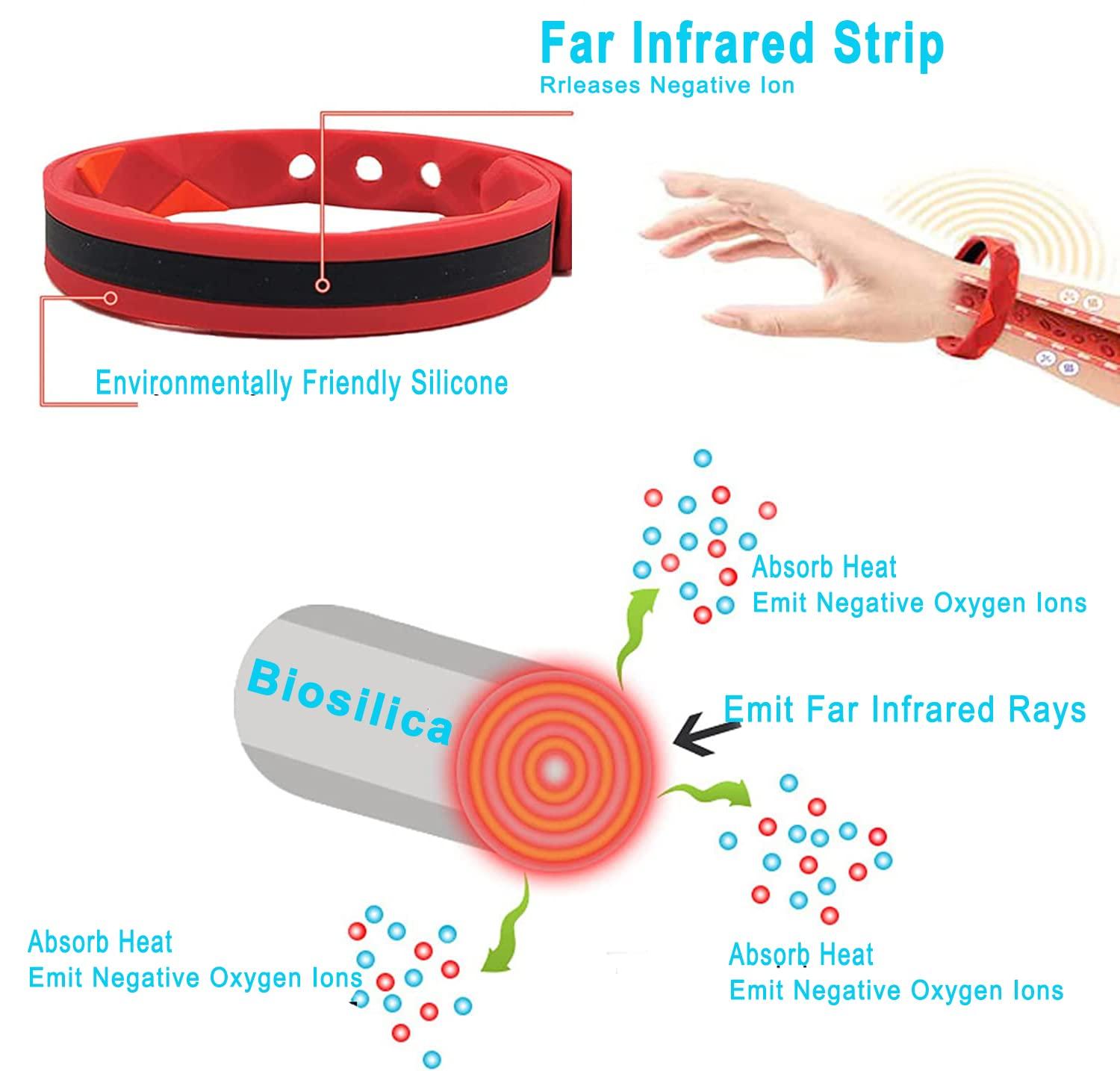Generic Redup Far Infrared Negative Ions Wristband Anti-Static Silicone Balance Energy Sports Unisex-Adult Bracelet, Waterproof, Sweatproof, Washable, Lymph Drainage Magnetic Bracelet