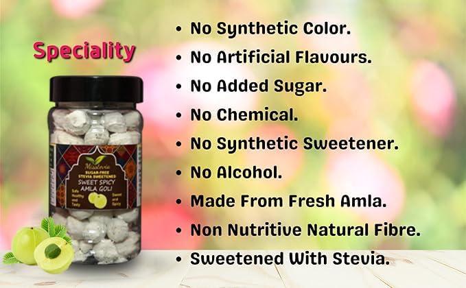MISSTEVIA GUILT FREE SWEET Misstevia Combo Pack of Sugar Free Sweet AMLA JUICE/SYRUP & Spicy and Sweet Amla Goli