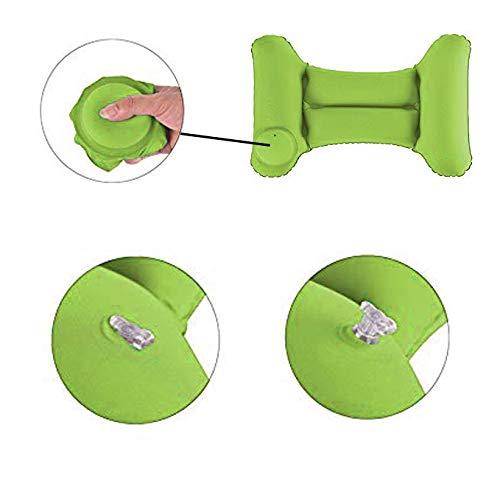 eCostConnection eCostConnection Inflatable Back Lumbar Support Pillow with Built-in Manual Pump and Soft Lining (Green) + Microfiber Cloth