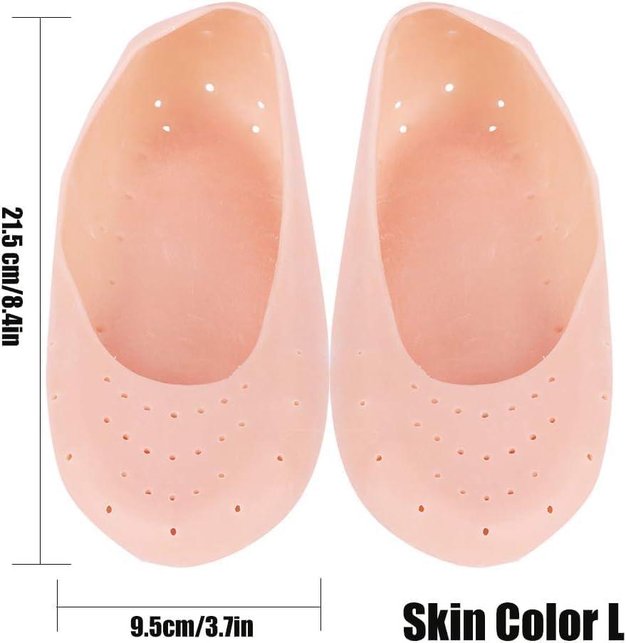 Nexomi Nexomi Anti-Crack Full Length Silicone Gel Foot Protector Moisturizing Socks For Foot Care And Heel Cracks (Skin Color) (Small/Medium)