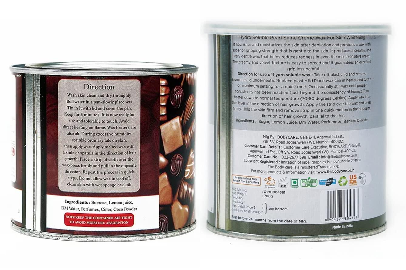 BODYCARE The Body Care Chocolate Wax - 600g & Pearl Shine Wax - 700g | Combo Pack | Rich and Luminous Hair Removal