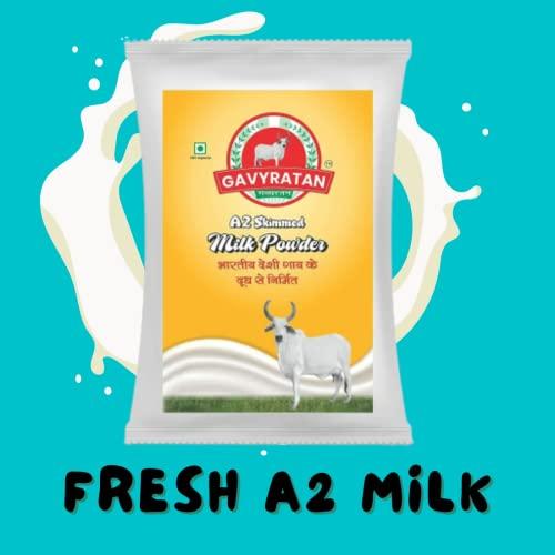 GAVYRATAN GAVYRATAN A2 Cow Skimmed Milk Powder 1kg | All Natural | 100% Pure | Boosts Liver Health Pack of 3
