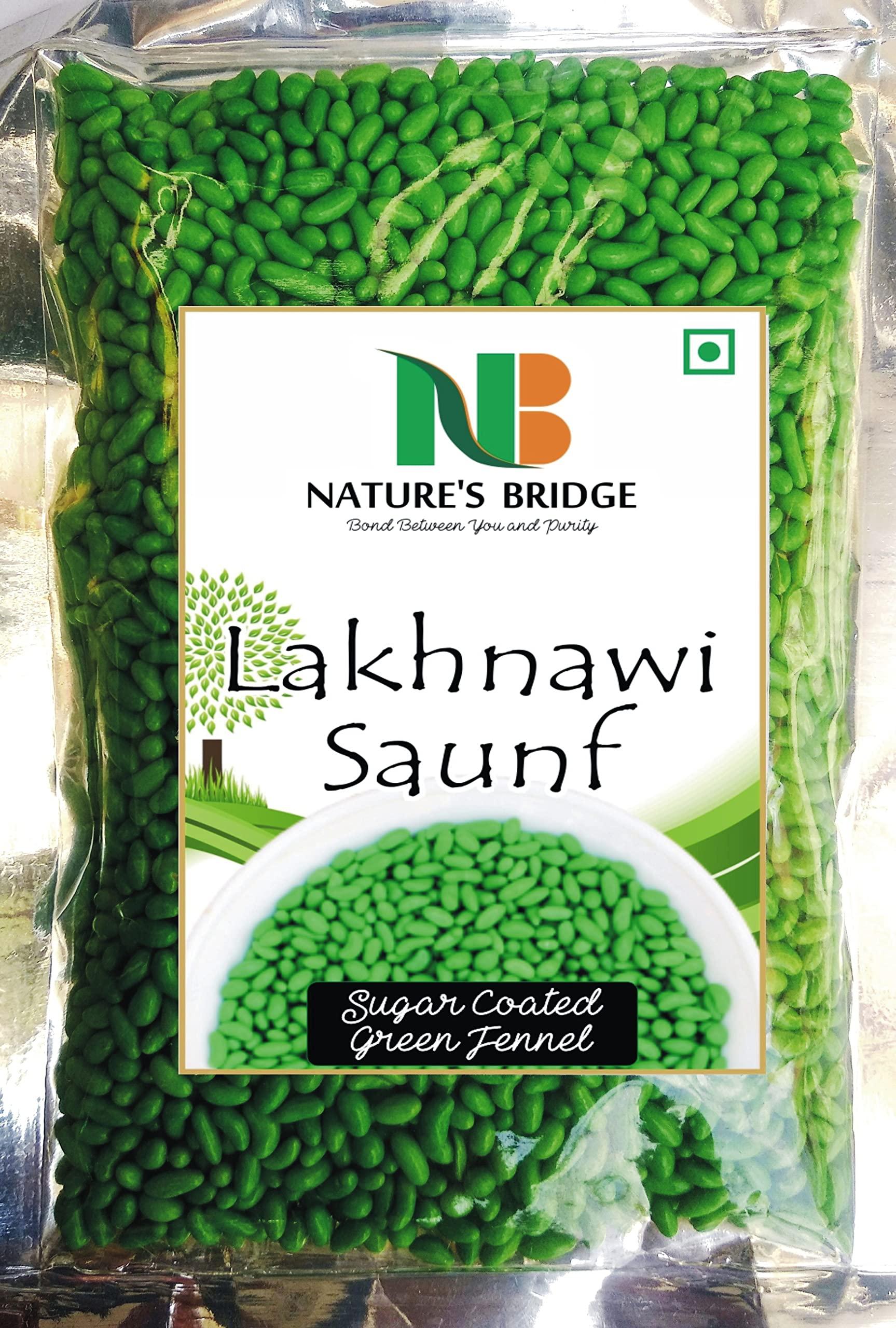 NATURE'S BRIDGE Nature's Bridge Lakhnawi Saunf / Sugar Coated Green Fennel Seeds / Mukhwas / Fennel Mouth Freshener - (200 gm)