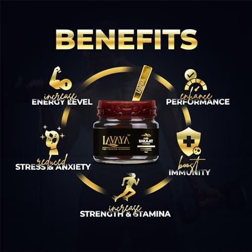 Lavaya Lavaya Himalayan Shilajit Resin Boosts Stamina & Energy | Performance Booster, Builds Immunity | 100% Ayurvedic - 15g