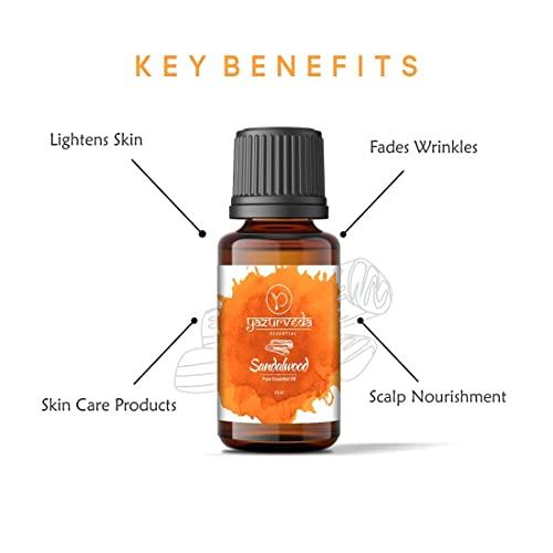 Yazurveda Yazurveda Lavender Essential Oil & Sandalwood Essential Oil (Chandan Oil), Pack of 2, (Each 15ml)