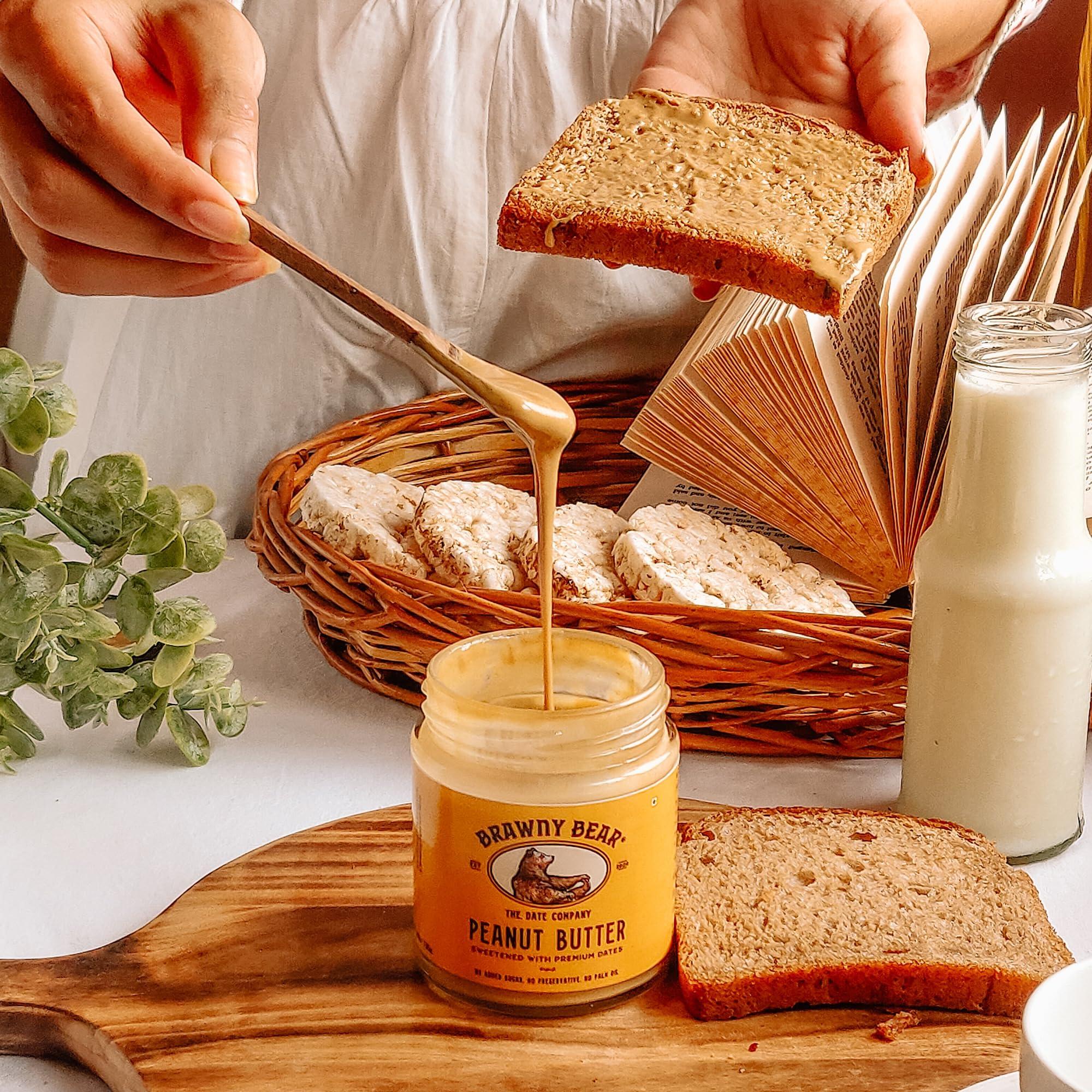 Brawny Bear Brawny Bear Peanut Butter, 100% Natural Sweetened with Dates, Smooth Healthy Nut Butter with No Added Sugar and Preservatives, Low GI, Vegan, High in Protein Spread  200 gm