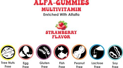 healthkaari Alfa Gummies - Alfalfa With Multivitamins Strawberry Flavour - 30 Gummies (Buy 2 Get 1 Free)