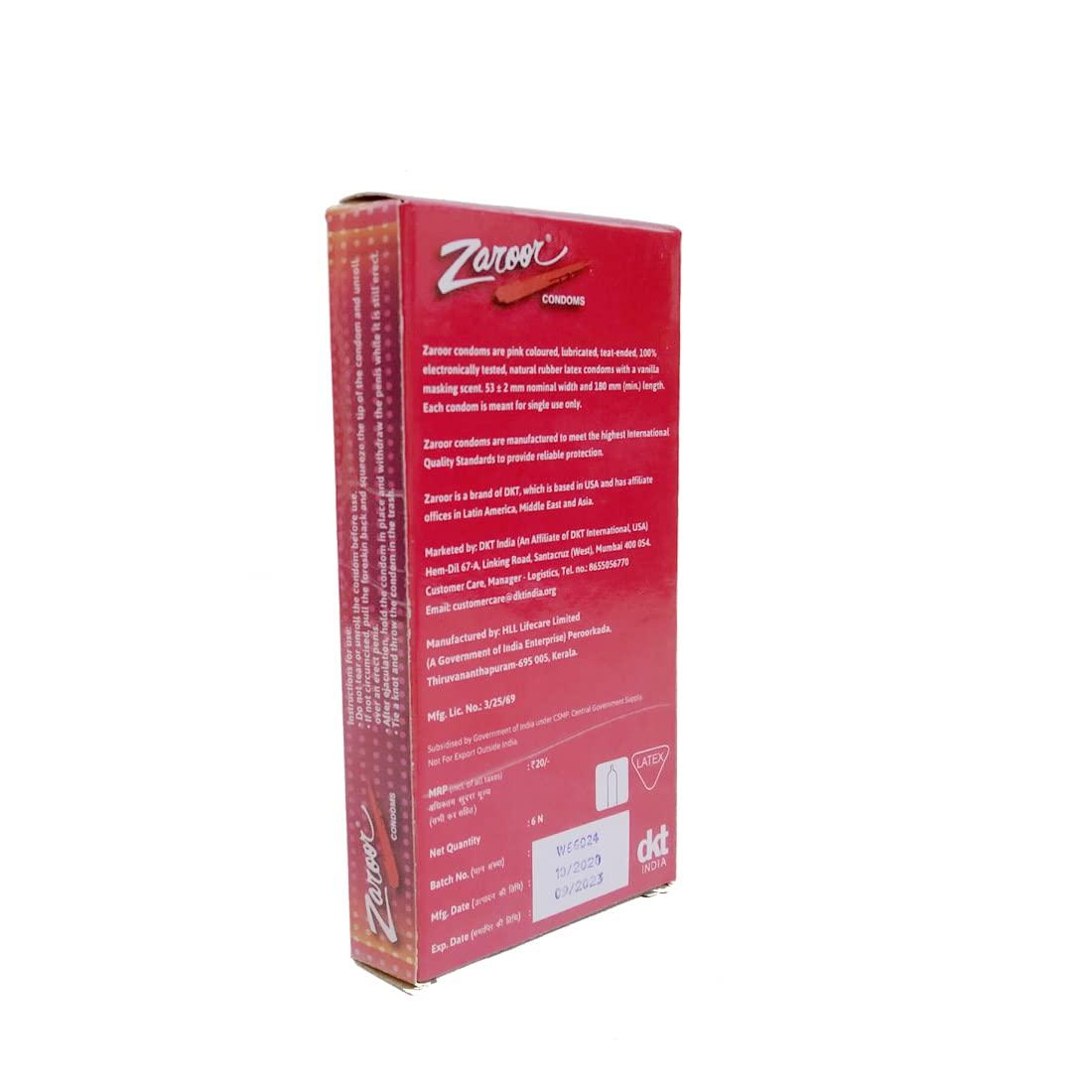 Zaroor Zaroor 6\'s Pink Colored Vanilla Flavoured Condom for Men Combo of 120 Condoms