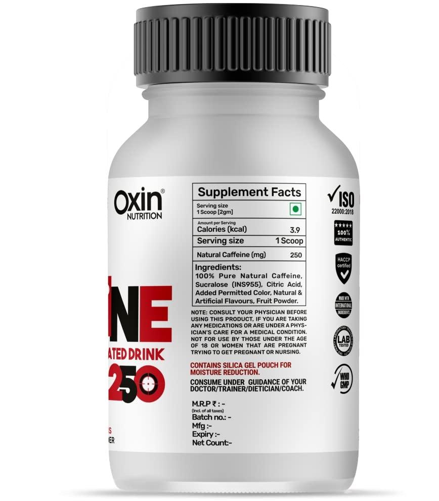 Oxin Nutrition – Desire to be distinct Oxin Nutrition Desire to be distinct Caffeine 250 Pre Workout Natural Caffeine Powder Supplement 40 Servings (Orange)