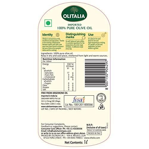 Olitalia Olitalia 100% Pure Olive Oil, 33.81 fl oz / 1000 ml