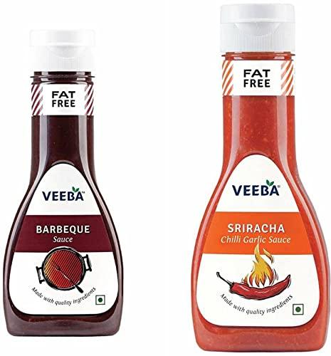 VEEBA VEEBA Barbeque & Sriracha Chilli Garlic Sauce Sauces (650 g) ( Pack of 2 )