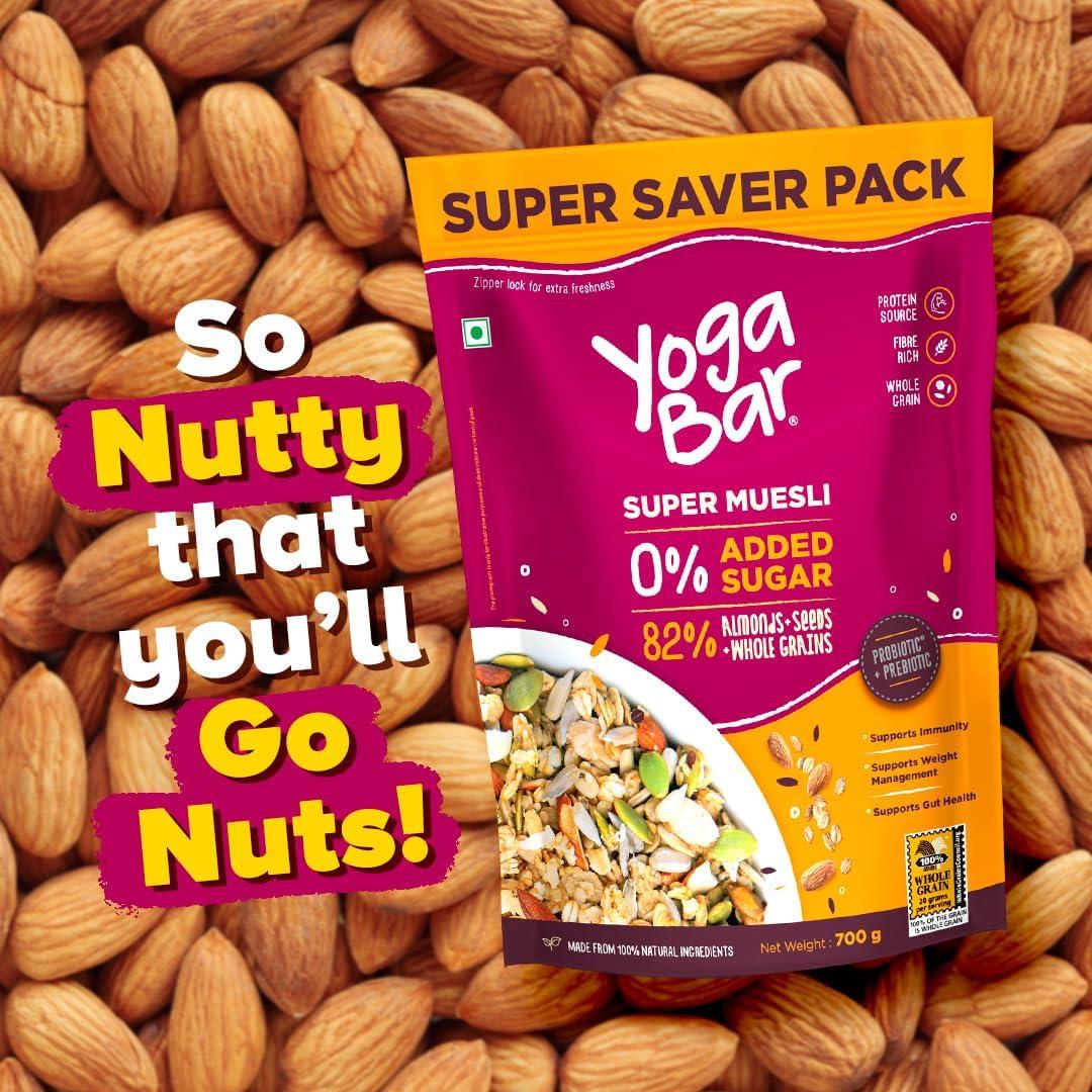 Yogabar Yogabar Wholegrain Breakfast Muesli | Dark Chocolate Cranberry | No Added Sugar with Almonds Whole Grains and Seeds | 400g Each