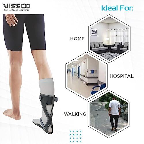 Vissco Vissco Foot Drop Splint | Ankle Support for patients suffering from Foot Drop, Prevents Axial Rotation of The Leg And Foot (Left Leg) - Medium (Grey)