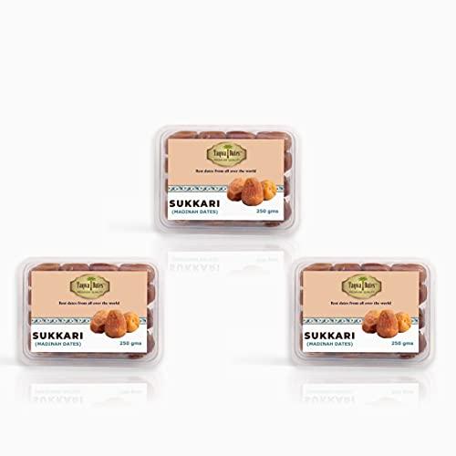 Taqwadates-Premium Quality Taqwa Dates Sukkari Madinah Wet Khajoor Fruit (250 gm) (Pack of 3)