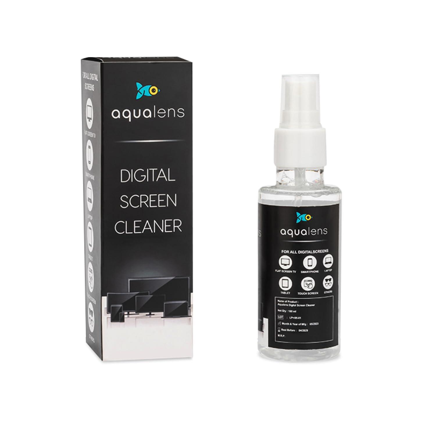 AQUALENS CONTACT LENSES Aqualens Spectacle Lens cleaner 100ml for Specs + Digital lens Cleaner for Laptop/Screen 100ml