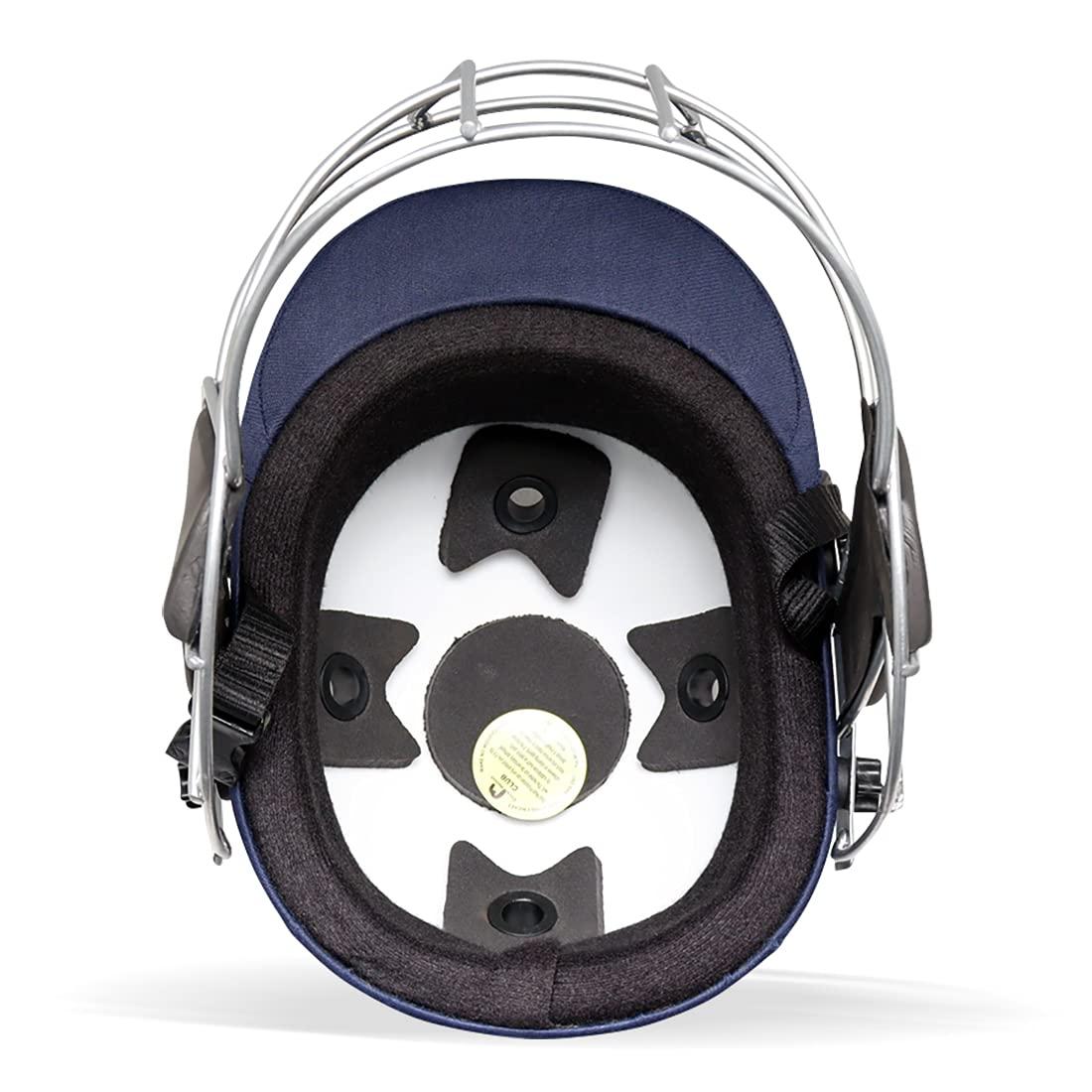 omtex Omtex Cricket Saviour Helmet Light Weight with Adjustable Steel Grill, Back Support Strap - Blue (Small)