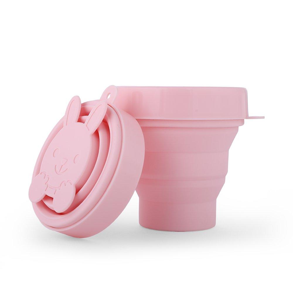 LUCKY CLOVER Collapsible Silicone Cup for Sterilizing Menstrual Cups and Storing Your Diva Cup - Foldable for Travel(1Pink)