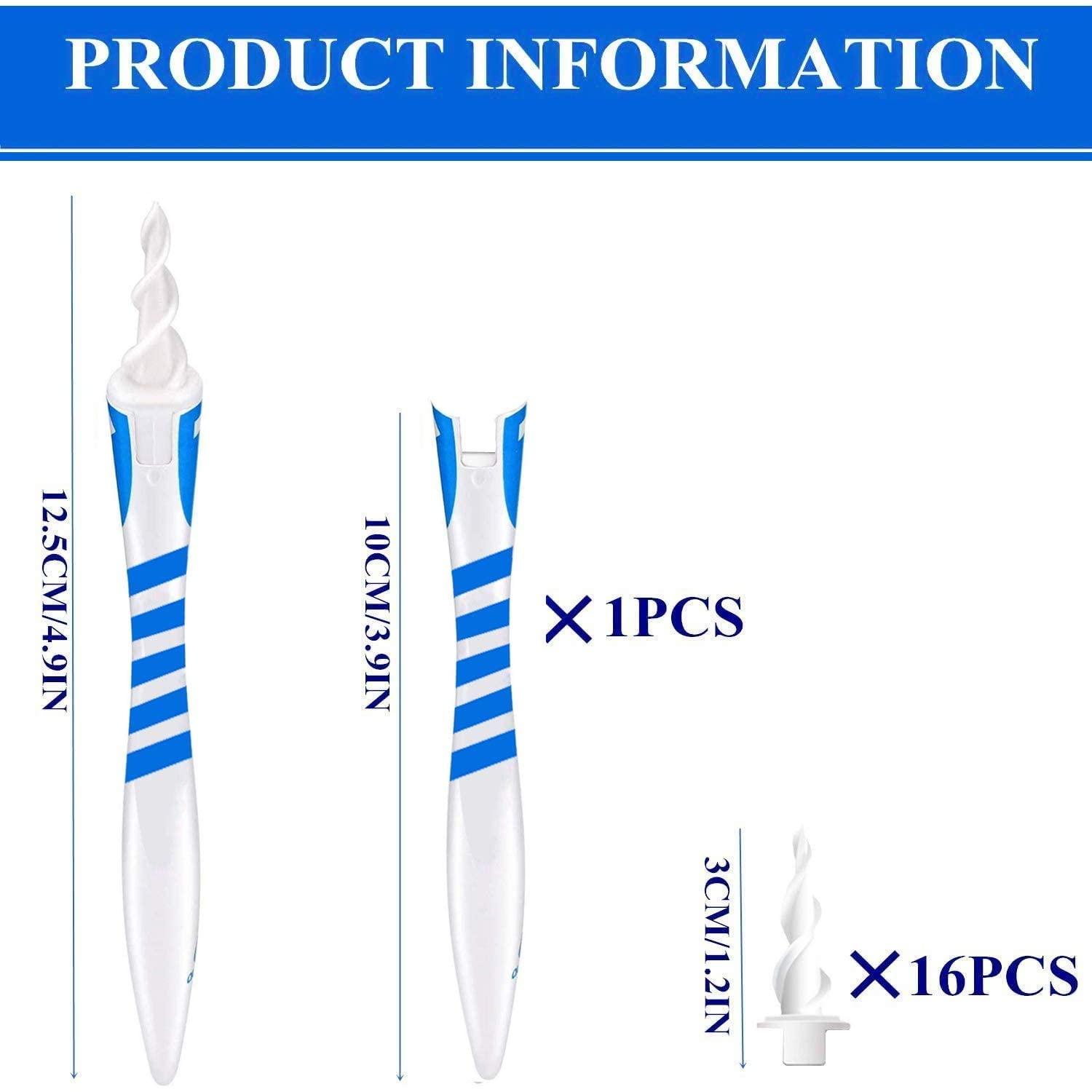 QONETIC QONETIC Smart Swab Silicone Easy Earwax Removal with 16 Replacement Disposable Soft Tips/Ear Wax Cleaner (White)
