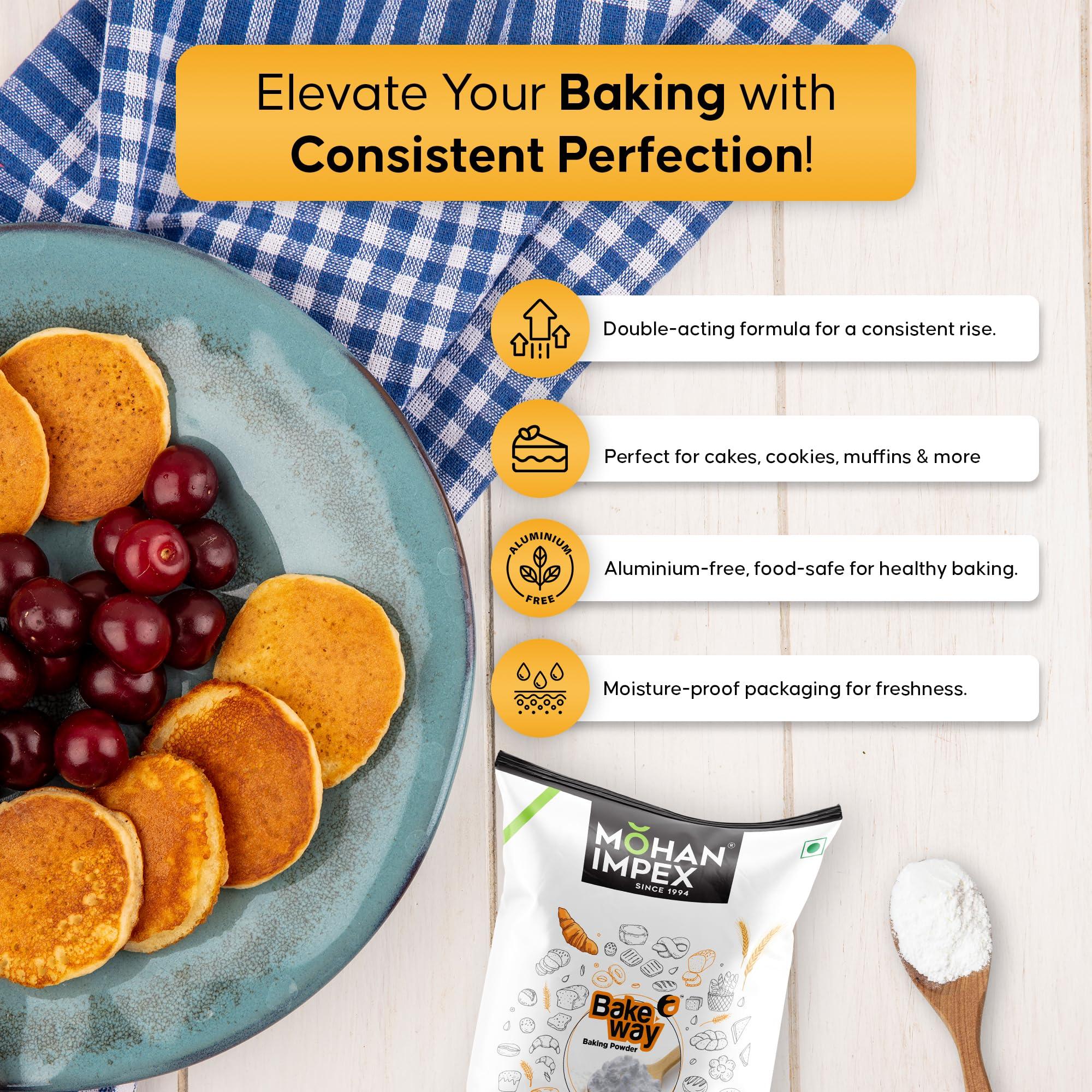 MOHAN IMPEX MOHAN IMPEX Baking Powder, 1 Kg (Pack of 1) | Baking Powder for Baking Cake, Breads, Pizza, Muffins, Dhokla, Idlis, Naans