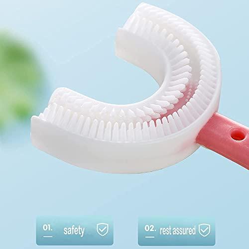 MYAU Silver Flix Kids U-Shaped Silicone Toothbrush Food Grade Soft Silicone Brush Head 360° Oral Teeth Cleaning Design for Toddlers and Children