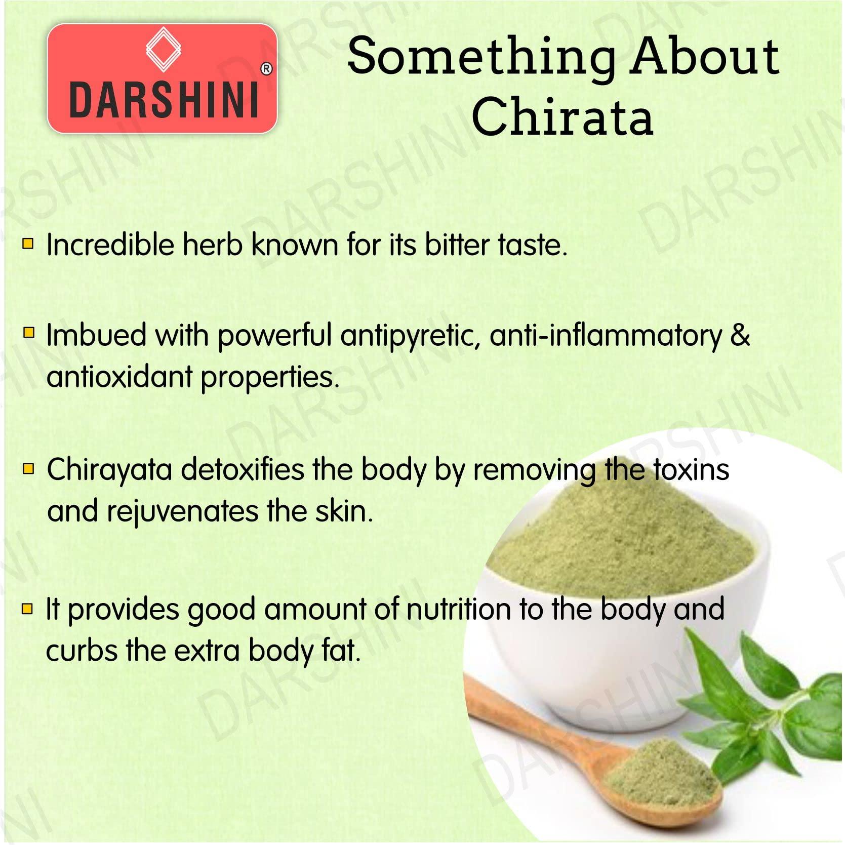 DARSHINI Darshini Chirayata Churn / Chirata / Chiraita / Bitterstick / Chirta Powder, Pack of 2, 200 gm X 2 = 400 gm