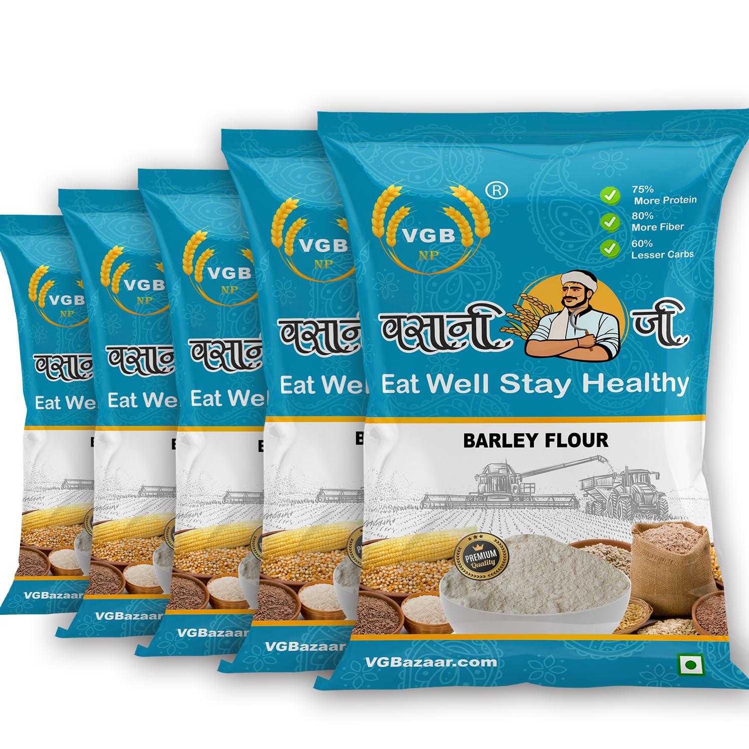VGBNP VGBNP 100% Natural & original Barley Flour (Joo ka Atta) Jau Flour, Java Powder (Jao Flour, Jaw aata, Yavam Powder) Healty Grains Fibre Rich/immunity builder Baarly seeds Flour - 5kg