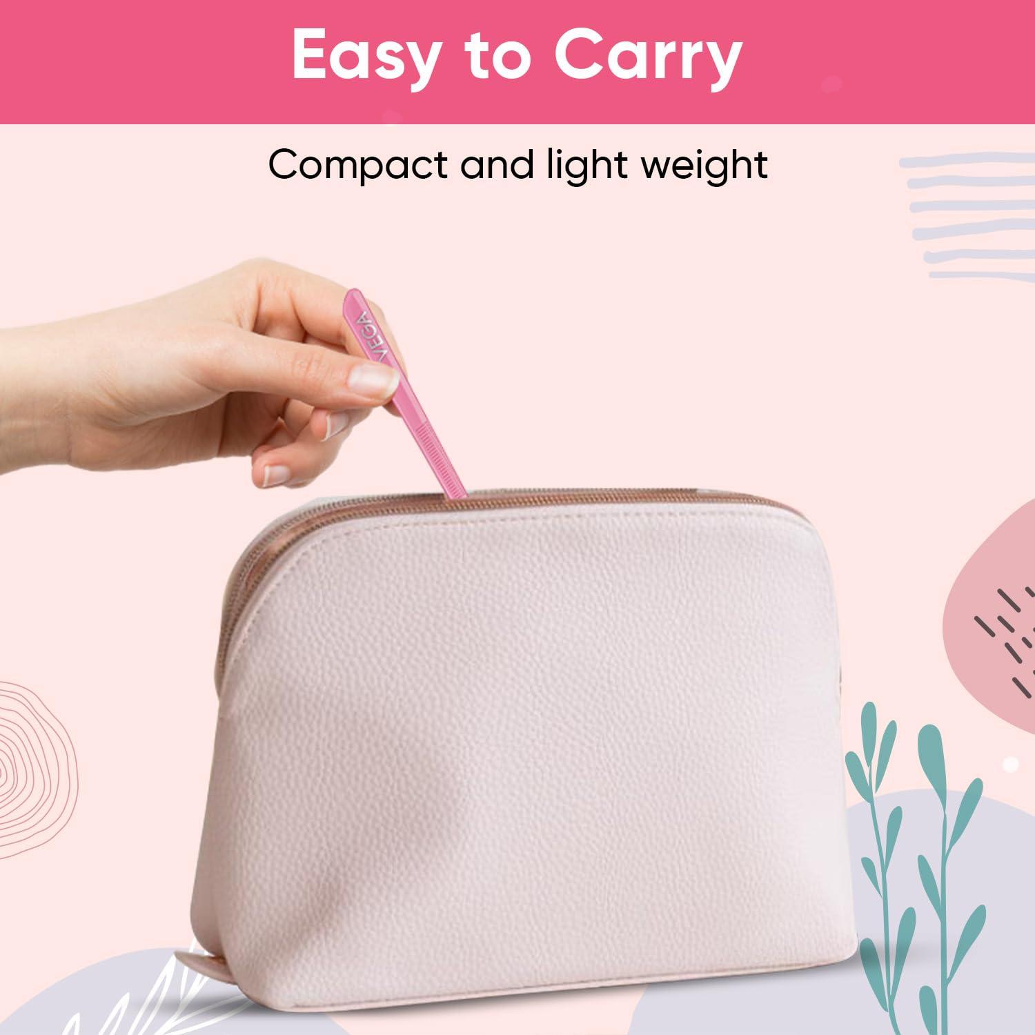 VEGA Vega Eyebrow Shaper for Women - Pack of 3 Reusable Face Razor, Painless Facial Hair Removal, Razor for Face, Eyebrows, Upper Lips, Chin, Side Locks, Forehead, (ESS-01)