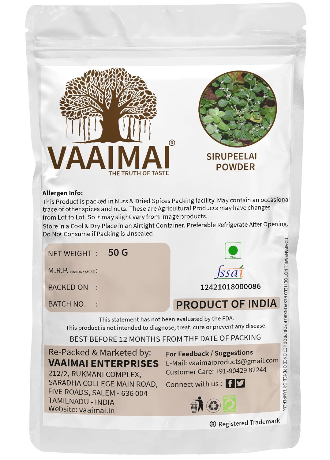 VAAIMAI VAAIMAI Sirupeelai Powder / Aerva lanata / Mountain Knot Grass, 50g