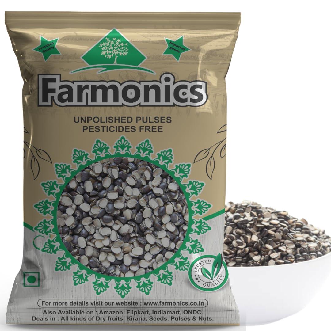 Farmonics Farmonics Unpolished Urad Dal Chilka 1kg | Black Gram Split | Premium Urad Chilka | Healthy Pulses