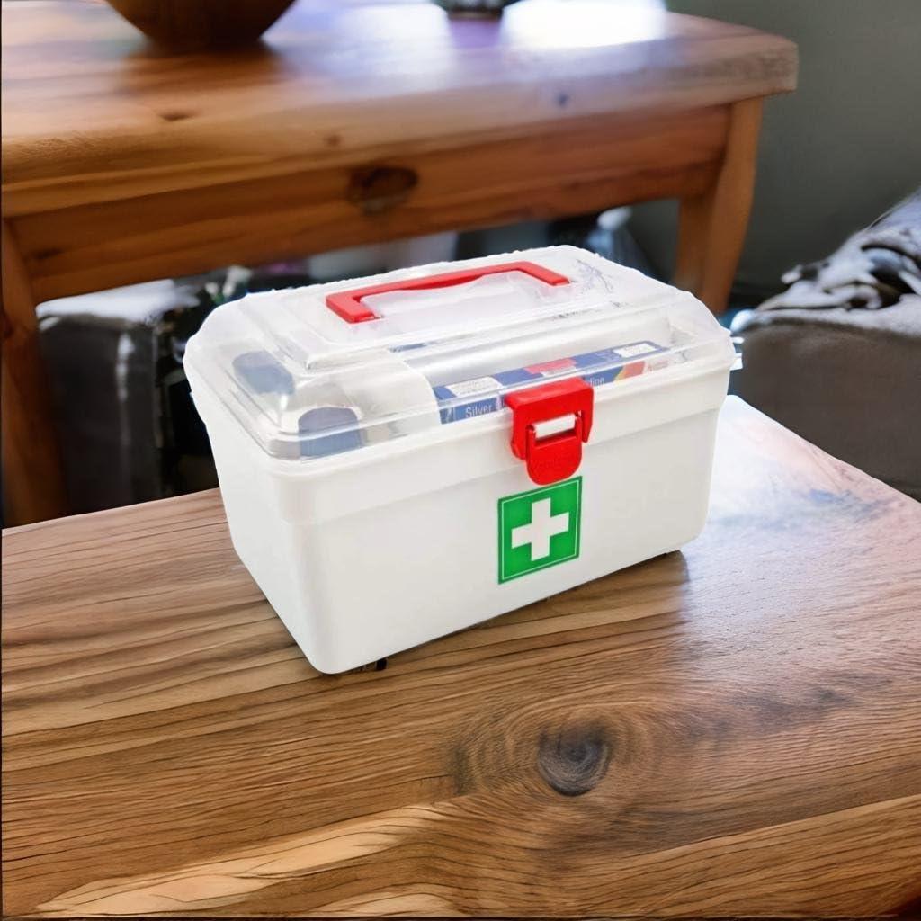 HARIVAR MART Harivar Mart Medicine Box 2 Layer Portable First Aid Family First Aid Kit Medicine Box Multipurpose Storage Repair, Tool, Medicine Organizer Kit