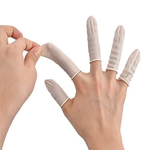 JEEMBAY Jeembay Latex Finger cots- Pack of 50 Disposable Medium Size Finger Protectors-Durable Finger Gloves for Cutting and Crafting Work, Painting, Hobbies, Sports and More