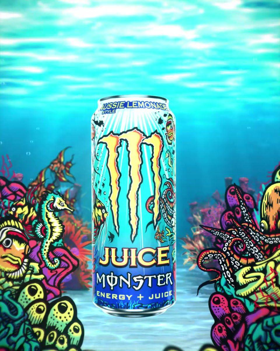 Monster Energy Monster Energy Juiced Aussie Style Lemonade - Caffeinated Energy Drink With A Refreshing Citrus Taste 500ml (Pack Of 12)