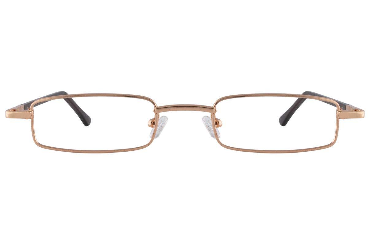 Visions India VisionsIndia Unisex Rectangle Full Frame Power Reading Glasses (+1.25, Gold, Siz-PC)