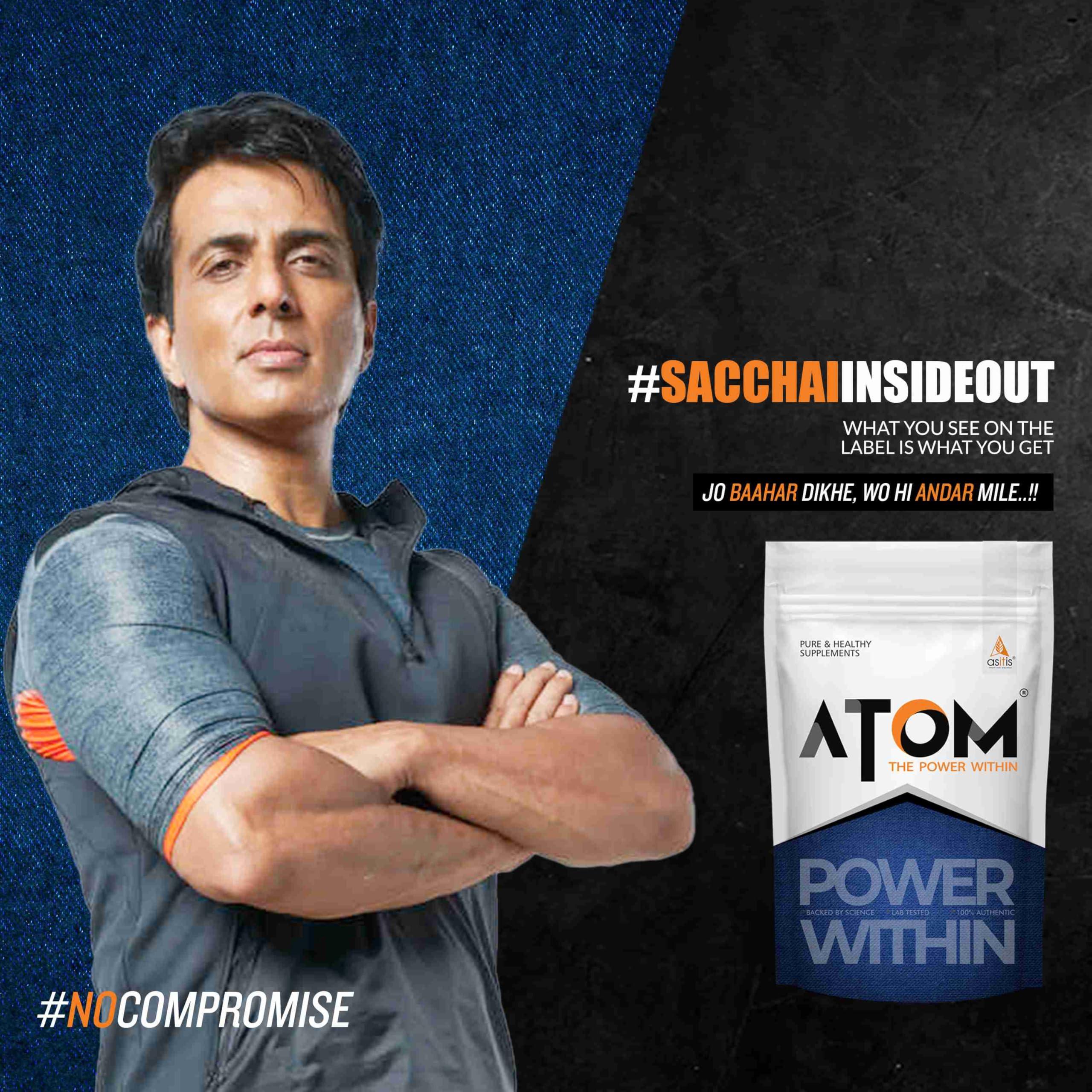 Asitis Nutrition Asitis Nutrition Atom Weight Gainer Powder 1Kg | 61.1G Carbs & 8.8G Proteins | Easy Source Of Weight-Gaining Calories | Boosts Workout Performance | Kesar Elaichi Flavor