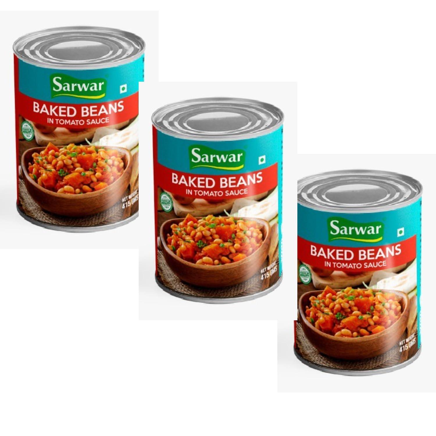 "SARWAR" Sarwar Baked Beans in Tomato Sauce, 415gm ( Pack of 3 )