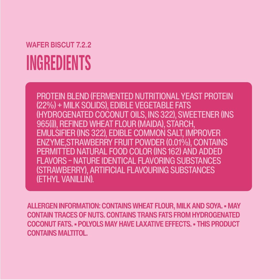 Superyou SuperYou Strawberry Protein Wafer Bars (Pack of 10)|10g Protein, 3g Fiber, No Added Sugar|Yeast Fermented Protein|Energy Bars|Crunchy Wafer Bar|100% Vegetarian|No Palm Oil|400g