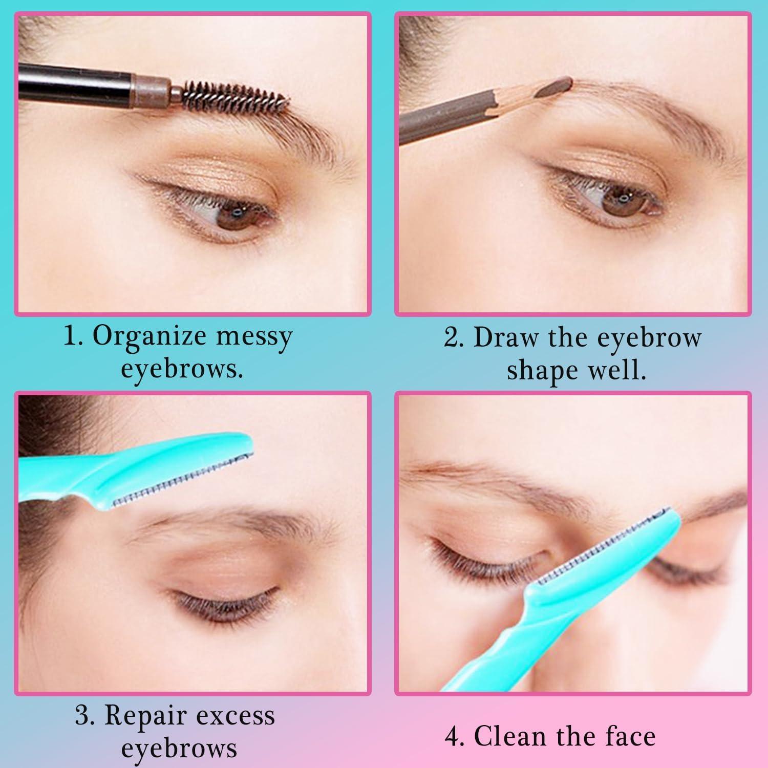 CARAPACE CARAPACE Reusable Face Razor For Women | Exfoliating Dermaplaning Tool | Dermaplane Razor for Eyebrows, Upper lips, Chin, Side Locks, Forehead | 3 Razor per Set for facial hair removal (1)