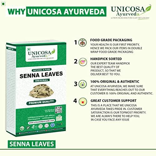 UNICOSA Ayurveda UNICOSA Ayurveda Natural Senna Leaf/Alexandrina/Cassia Angustifolia/Sonamukhi Patta/Sanay Patti, 400gm (200gm*2)